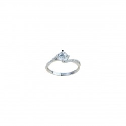 Bague solitaire modèle Valemntino en or blanc 18 kt A2417B