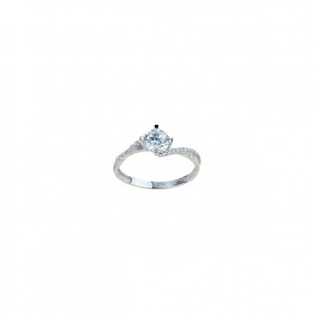 Valemntino model solitaire ring in 18 kt white gold A2417B