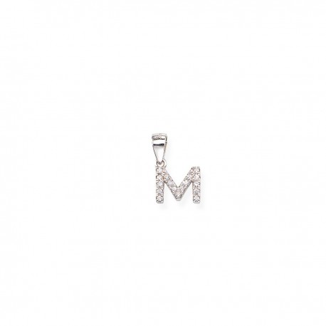 pave letter of cubic zirconia in 18kt white gold L2578B