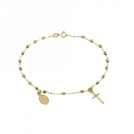 rosary bracelet with faceted beads in 18kt yellow gold BR1936G