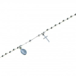bracciale rosario con grani sfaccettati in oro bianco 18kt BR1920B