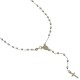 18kt white gold rosary chain with faceted grains C1928B