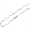 Rosary chain necklace with faceted grains in white gold C1940B