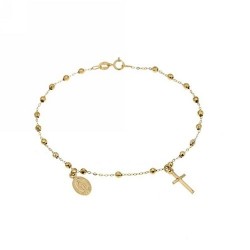 bracciale rosario con grani lucidi in oro giallo BR1944G