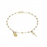 bracciale rosario con grani lucidi in oro giallo BR1944G