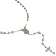 Rosenkranzkette mit glänzenden Körnern in Weißgold C1953B