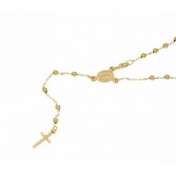 rosary chain with shiny grains in yellow gold C1954G