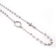 rosary chain necklace in white gold with worked grains C1977B