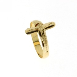 anello con croce in oro giallo 18kt A1987G