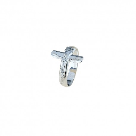 ring with cross in 18kt white gold A1988B