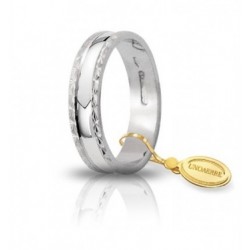 Unoaerre bague anémone or blanc 18 K