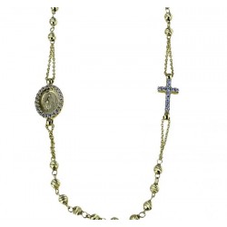 Catena rosario girocollo con grani lavorati C1976G