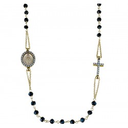 Catena rosario girocollo con grani in spinello nero C1964R