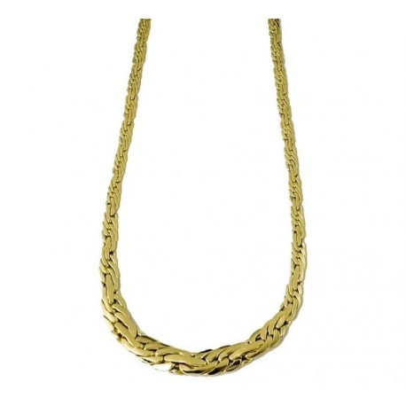 Collier tricot cobra plat et brillant C3282G