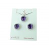 Set with purple stones and zircons pave P2872B