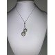 necklace in white gold with white balls and stras