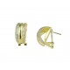 Half circle earrings with shiny and satin-finished clip and pin 02041GBR