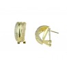 Half circle earrings with shiny and satin-finished clip and pin 02041GBR