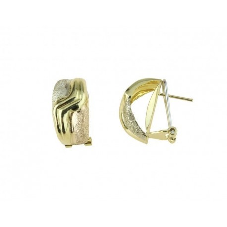 Earrings with clip and pin polished and satin O2042BGR