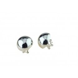 Boucles d'oreilles demi-sphères brillantes avec clip et épingle O2043B