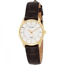 Citizen Damen Analog Quarz Uhr mit Lederarmband ER0203-00B