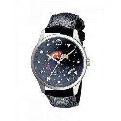 Gucci YA1264045 women's black leather watch