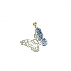 Slotted butterfly pendant with cubic zirconia C1328G