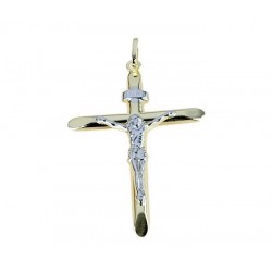 Cross pendant printed with Christ hollow C1447BG