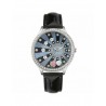 Watch Only Time Woman Didofa 'Roses DF-3016A Dial with Black Leather Flowers