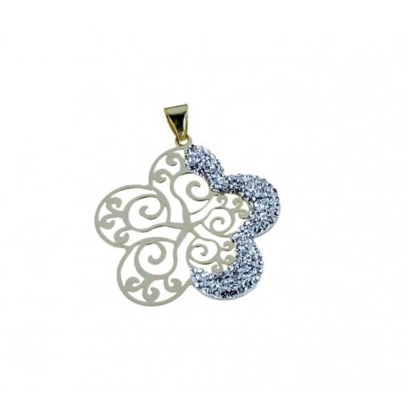 Flower pendant with cutout zircons C1327G