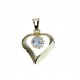 Shiny cutout heart pendant with central light point C1325G