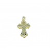 woman cross with central satin plate with cut out and worked edge C1347G