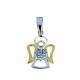 Angel pendant with heart pavé with cubic zirconia C1407BG