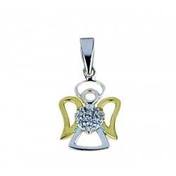 Angel pendant with heart pavé with cubic zirconia C1407BG