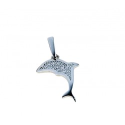 Dolphin pendant with cubic zirconia C1399B