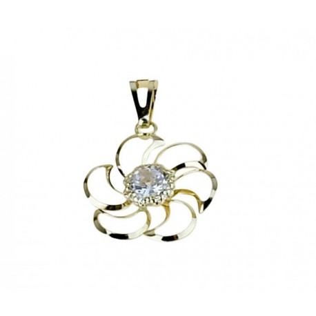 Flower pendant with central light point with worked edge C1322G