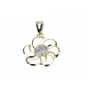 Flower pendant with central light point with worked edge C1322G