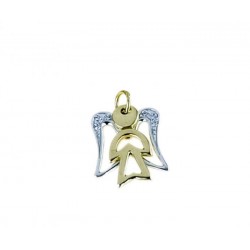 Pierced angel pendant with cubic zirconia C1419BG