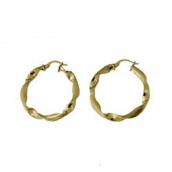 Satin and shiny torchon hoops earrings O3253G