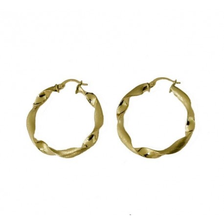 Satin and shiny torchon hoops earrings O3253G