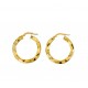 Polished and hammered torchon hoop earrings O3198G