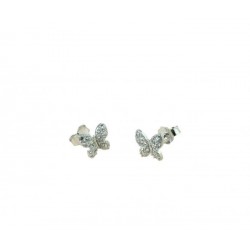 Earrings butterflies pavè with cubic zirconia O2128B