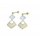 Drop earrings with openwork and wavy rhombus O2181BG