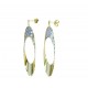 leaf drop earrings sculpted on the outside and polished on the inside with monachina hook O2187BG