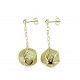 Drop earrings with openwork sphere O2198G