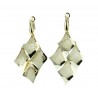 Pendant earrings with perforated rhombuses with pin and clips O2200G