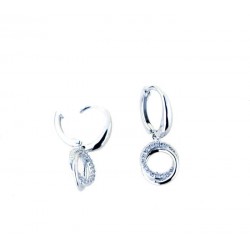 Double circle pendant earrings O2917B