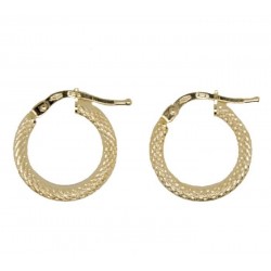 Earrings in knurled circles O3363G