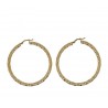 Shiny and knurled circles earrings O3360G