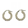 Shiny and knurled hoops earrings O3356G
